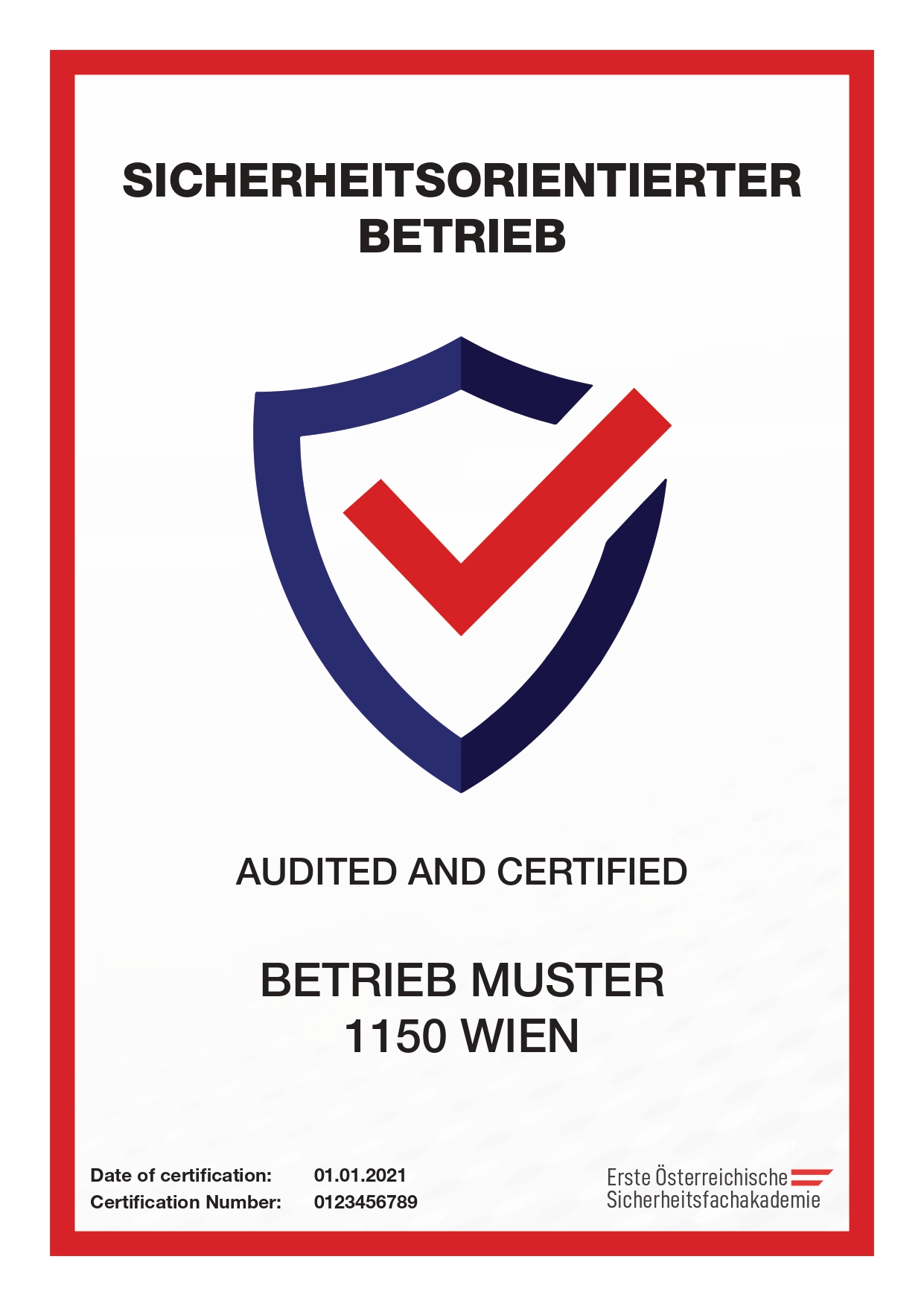 Sicherheitsfachakademie, Security Ausbildung, Sicherheitsdienst, Sicherheitsdienst Ausbildung, Ausbildungen, Zertifikate